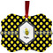 Bee & Polka Dots Christmas Ornament (Front View)