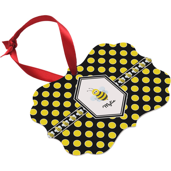 Bee & Polka Dots Christmas Ornament