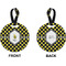 Bee & Polka Dots Circle Luggage Tag (Front + Back)