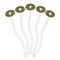 Bee & Polka Dots Clear Plastic 7" Stir Stick - Oval - Fan