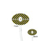 Bee & Polka Dots Clear Plastic 7" Stir Stick - Oval - Front & Back