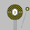 Bee & Polka Dots Clear Plastic 7" Stir Stick - Round - Closeup