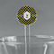 Bee & Polka Dots 7" Round Plastic Stir Sticks - Clear (Personalized)
