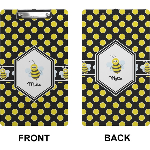 Bee & Polka Dots Clipboard (Legal) (Front + Back)