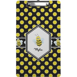 Bee & Polka Dots Clipboard (Legal Size) (Personalized)