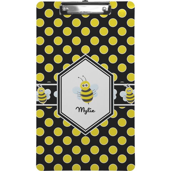 Custom Bee & Polka Dots Clipboard (Legal Size) (Personalized)