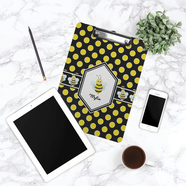 Bee & Polka Dots Clipboard - Lifestyle Photo