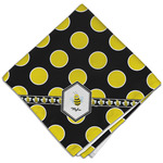 Bee & Polka Dots Cloth Dinner Napkin - Single w/ Name or Text