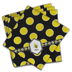 Bee & Polka Dots Cloth Napkins (Set of 4) (Personalized)