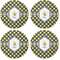 Bee & Polka Dots Coaster Round Rubber Back - Apvl