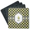 Bee & Polka Dots Square Rubber Backed Coasters - Set of 4 (Personalized)