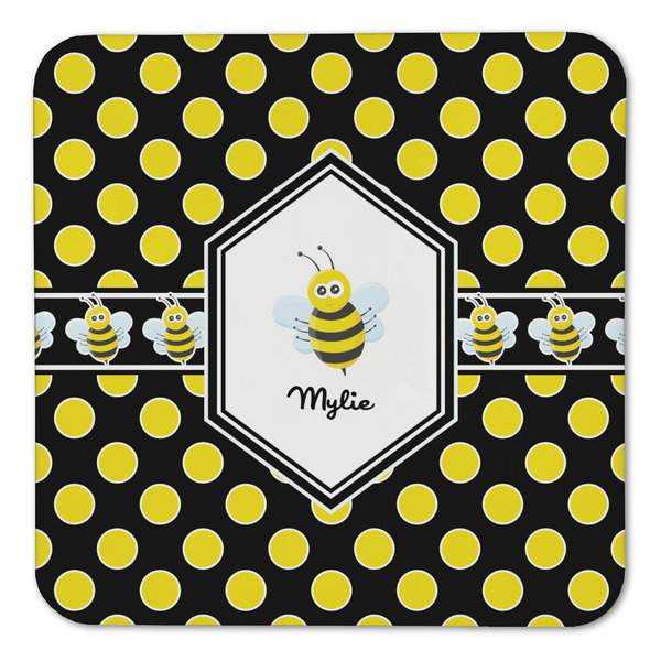 Bee & Polka Dots Coaster Set - FRONT (one)