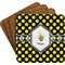 Bee & Polka Dots Coaster Set (Personalized)