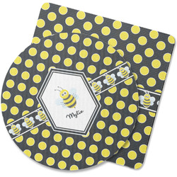 Bee & Polka Dots Rubber Backed Coaster (Personalized)