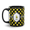Bee & Polka Dots Coffee Mug - 11 oz - Black