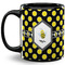 Bee & Polka Dots Coffee Mug - 11 oz - Full- Black