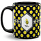 Bee & Polka Dots 11 Oz Coffee Mug - Black (Personalized)