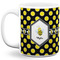 Bee & Polka Dots Coffee Mug - 11 oz - Full- White