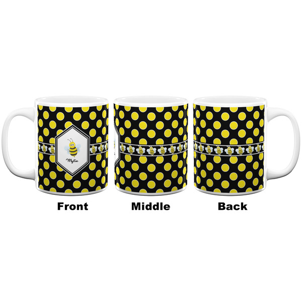 Bee & Polka Dots Coffee Mug - 11 oz - White APPROVAL