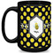 Bee & Polka Dots Coffee Mug - 15 oz - Black Full