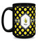 Bee & Polka Dots Coffee Mug - 15 oz - Black