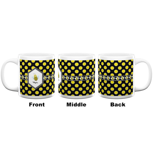 Bee & Polka Dots Coffee Mug - 20 oz - White APPROVAL