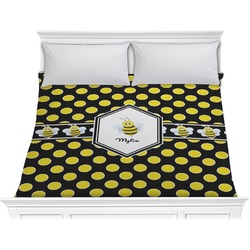 Bee & Polka Dots Comforter - King (Personalized)