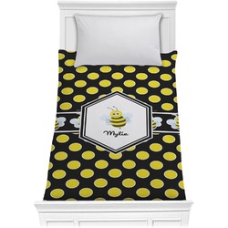 Bee & Polka Dots Comforter - Twin XL (Personalized)