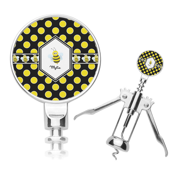 Custom Bee & Polka Dots Corkscrew (Personalized)