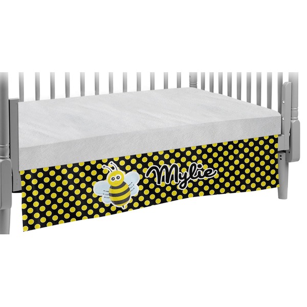 Custom Bee & Polka Dots Crib Skirt (Personalized)