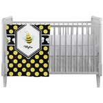 Bee & Polka Dots Crib Comforter / Quilt (Personalized)