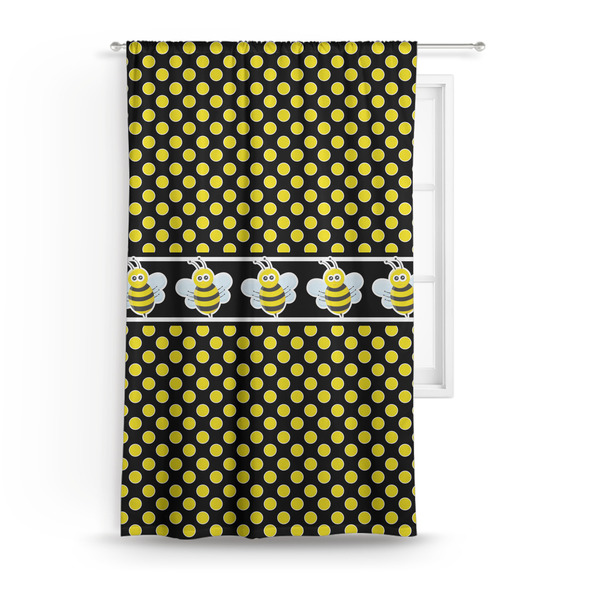 Custom Bee & Polka Dots Curtain Panel - Custom Size
