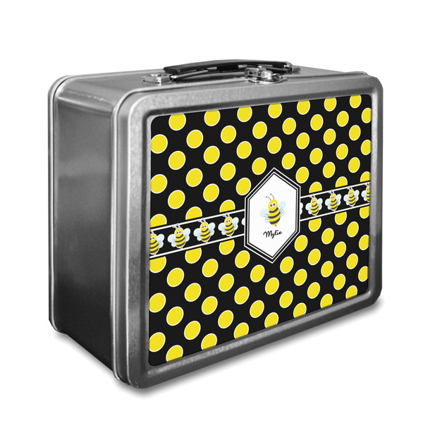 Custom Bee & Polka Dots Lunch Box (Personalized)