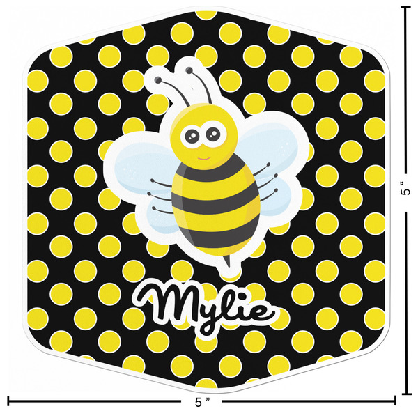 Bee & Polka Dots Custom Shape Iron On Patches - L - APPROVAL