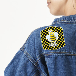 Bee & Polka Dots Large Custom Shape Patch (Personalized)