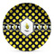 Bee & Polka Dots Microwave Safe Plastic Plate - Composite Polymer (Personalized)