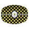 Bee & Polka Dots Plastic Platter - Microwave & Oven Safe Composite Polymer (Personalized)