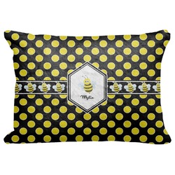 Bee & Polka Dots Decorative Baby Pillowcase - 16"x12" (Personalized)