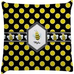 Bee & Polka Dots Decorative Pillow Case (Personalized)