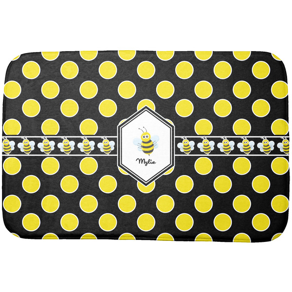 Custom Bee & Polka Dots Dish Drying Mat (Personalized)
