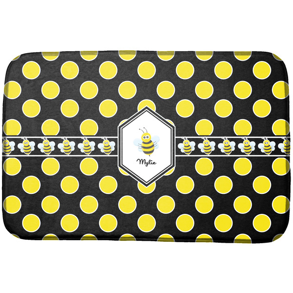 Custom Bee & Polka Dots Dish Drying Mat (Personalized)