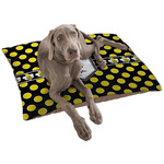 Bee & Polka Dots Dog Bed - Large w/ Name or Text