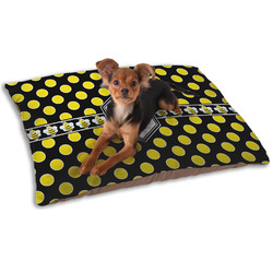 Bee & Polka Dots Dog Bed - Small w/ Name or Text