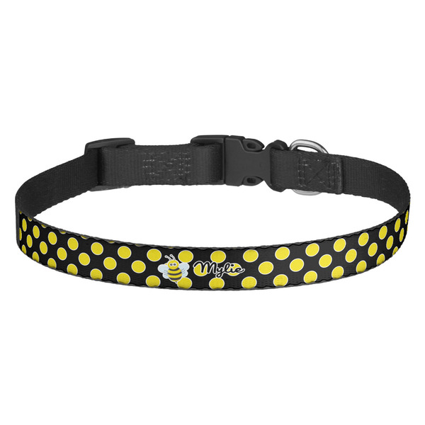 Custom Bee & Polka Dots Dog Collar (Personalized)