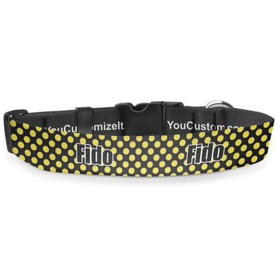 Bee & Polka Dots Deluxe Dog Collar (Personalized)