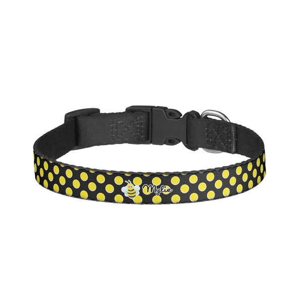 Custom Bee & Polka Dots Dog Collar - Small (Personalized)
