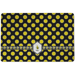 Bee & Polka Dots Dog Food Mat w/ Name or Text