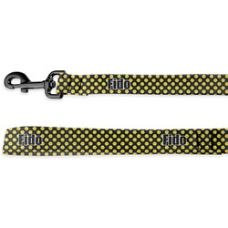 Bee & Polka Dots Deluxe Dog Leash - 4 ft (Personalized)