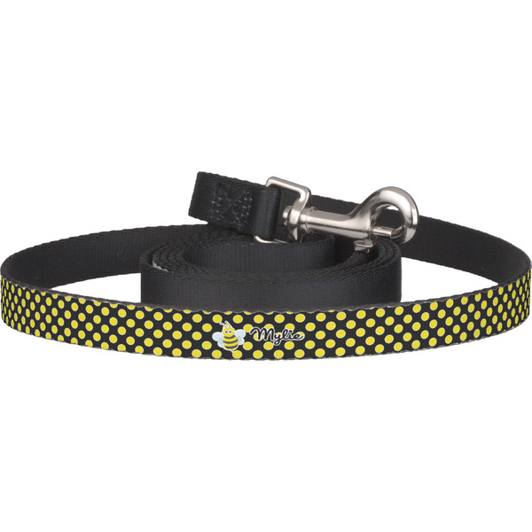 Custom Bee & Polka Dots Dog Leash (Personalized)