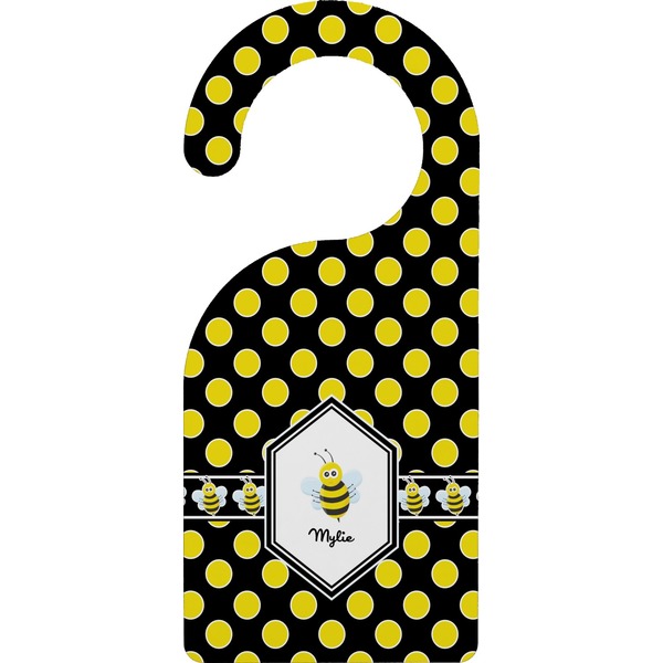 Custom Bee & Polka Dots Door Hanger (Personalized)